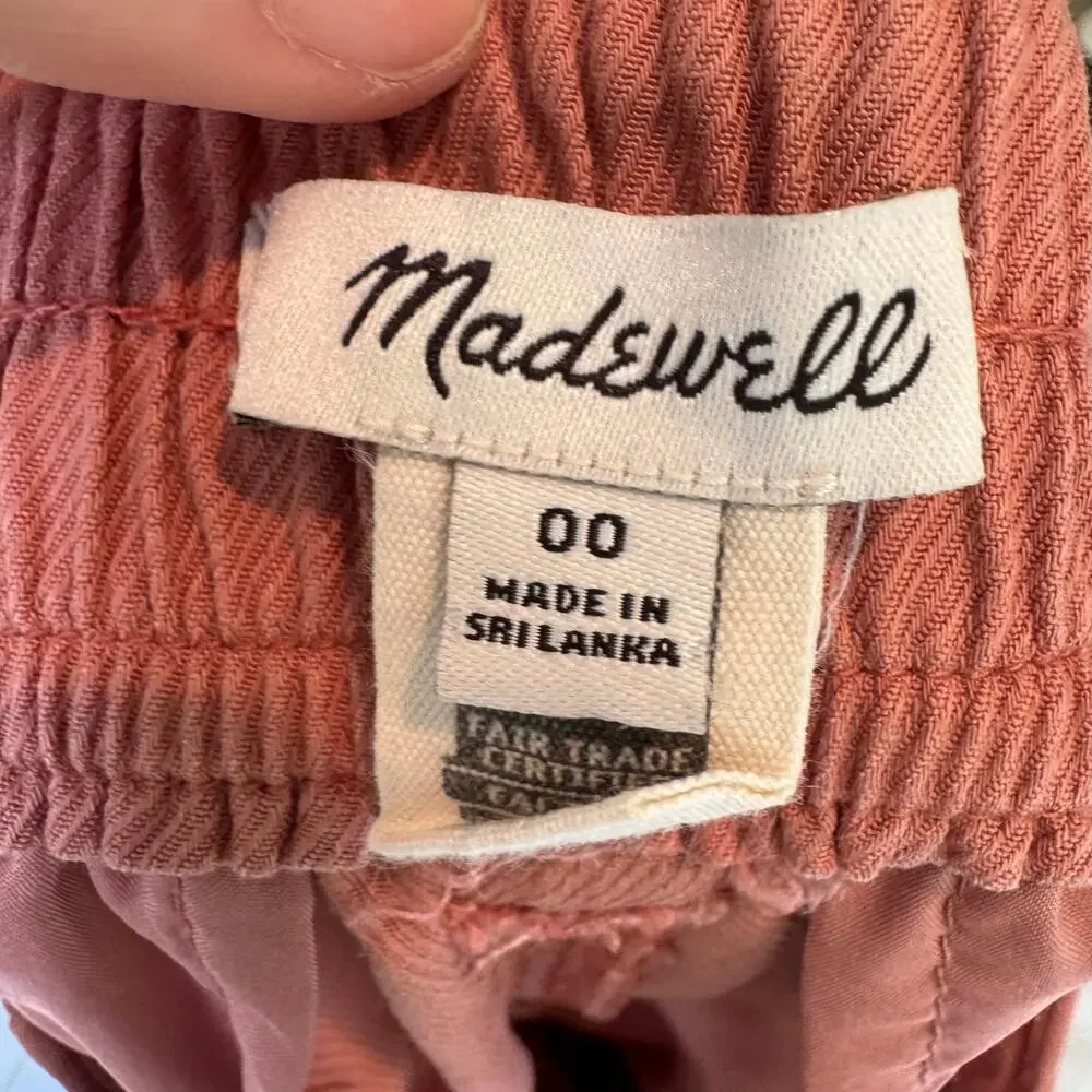 Madewell Womens 00 Neale Drapeweave Shorts Dried Rose High Rise Old Money Preppy